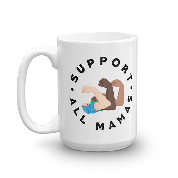 Support All Mamas round coffee mug