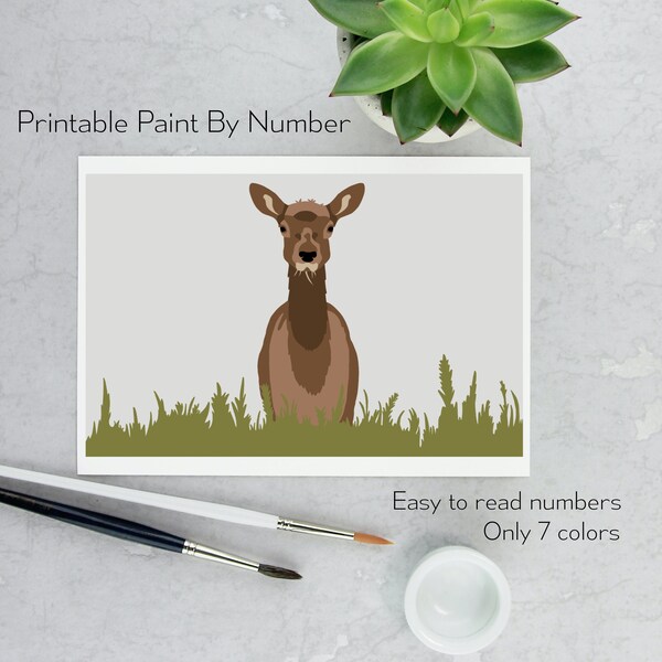 Paint by Number Deer - Etsy