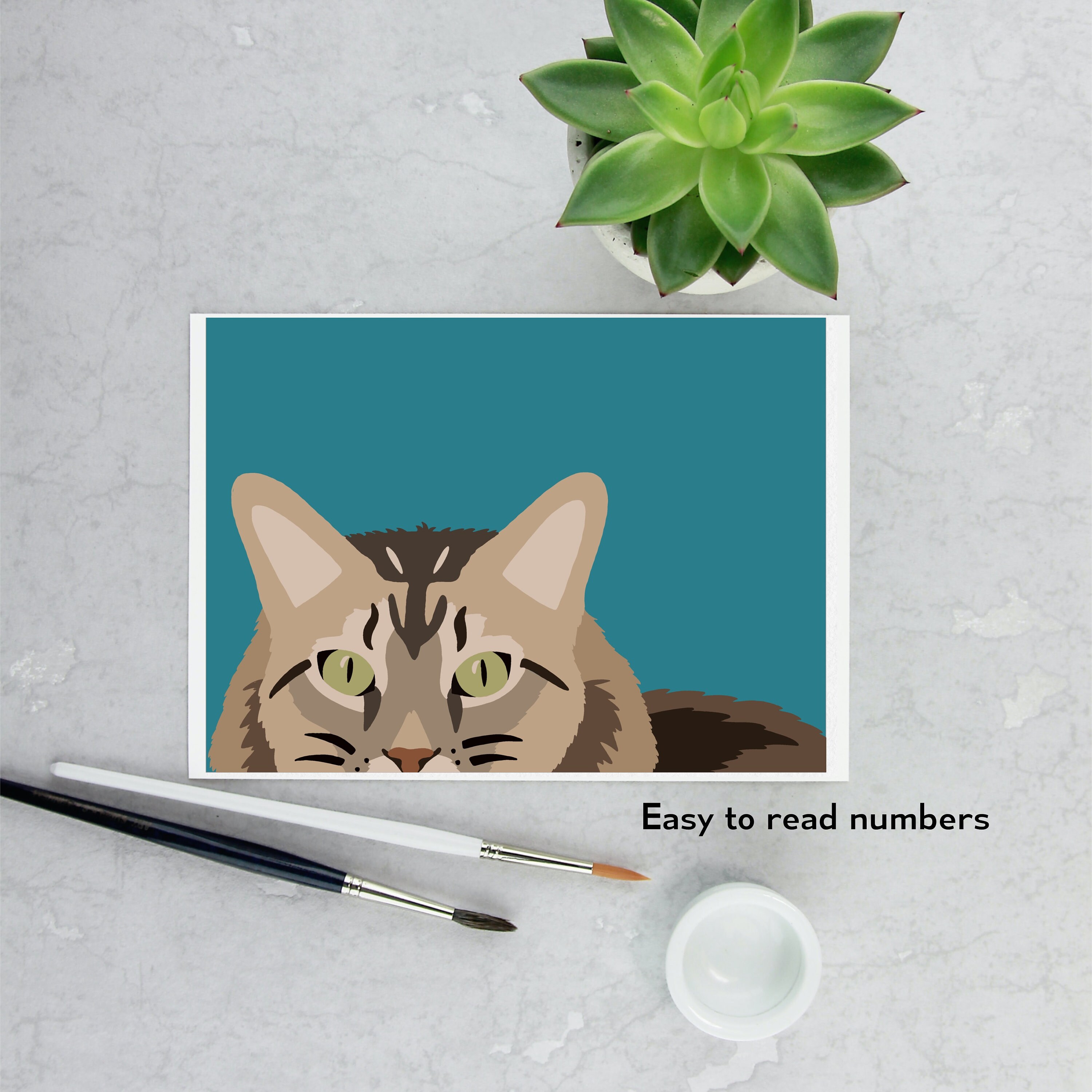 Printable Cat Paint by Number Kit for Adult Beginners Bundle - Etsy