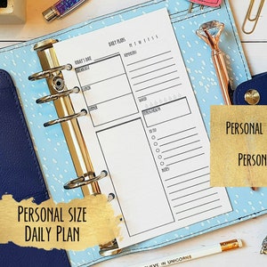PRINTED DO1P Personal | Printed | Planner | Insert | DO1P | Day on one page | Filofax | Kikkik | Pink | Daily Planner Insert |