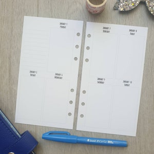 PRINTED Personal 2025 WO2P Dated Printed | Planner | Insert | Dated diary Filofax Kikkik Week on two page | Yearly Planner create 365