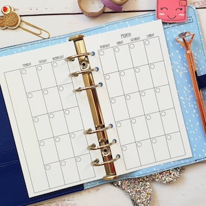 PRINTED Personal | Undated | MO2P | Personal | Month on 2 pages | Planner | Insert  | Filofax | Kikkik