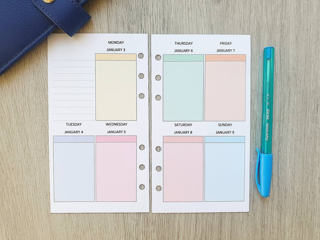 PRINTED 2025 Personal WO2P Dated Planner Insert Filofax Kikkik Week on ...