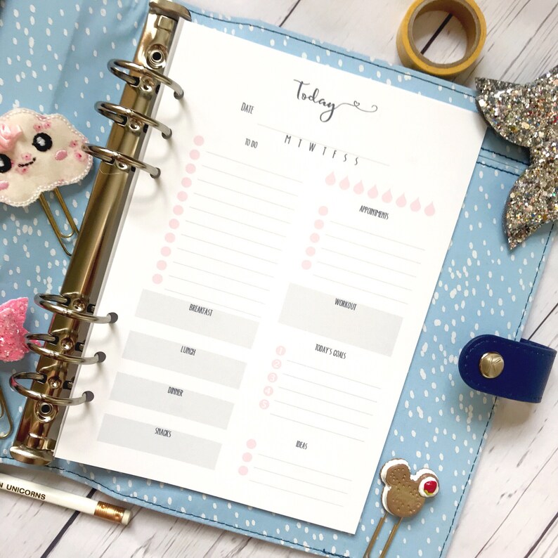 PRINTED A5 DO1P Printed Planner Insert Day on 1 page Etsy