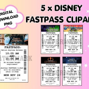DisneyTheme Park ClipArt Fastpass Ticket Freizeitpark Fahrt Digitaler Download Printable DisneyWorld Disneyland Splash Mountain