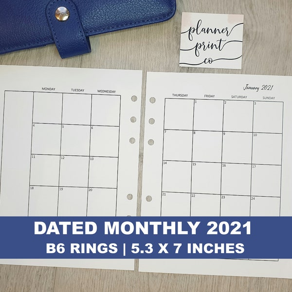 2023 Monthly Calendar Refill Etsy