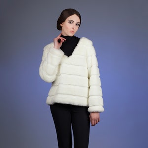 White faux deals fur sweater