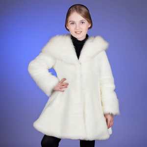 Childrens white faux fur jacket hotsell