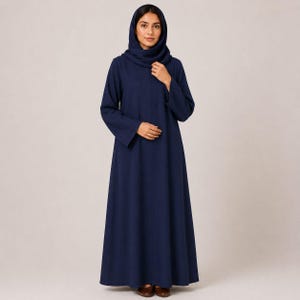 what color hijab goes with navy blue dress Matching Butter Modal Hijab Set