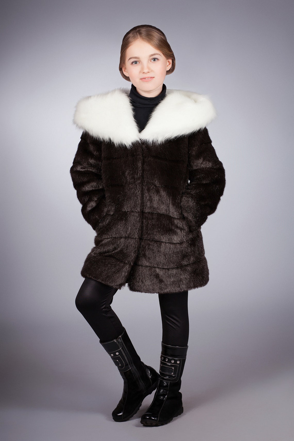 Kids coat. Fur kids coat. Winter kids coat. Gift for children. Etsy