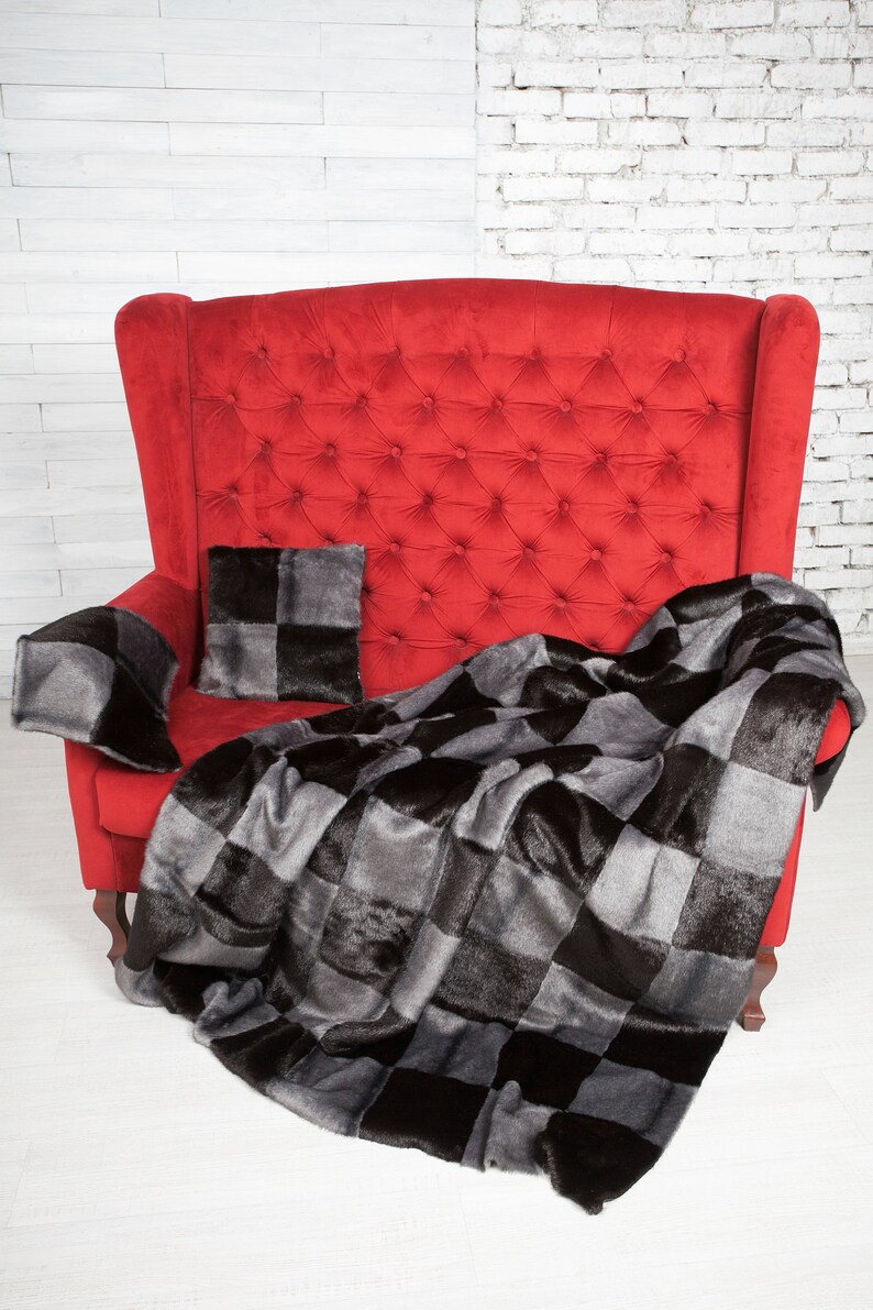 Faux Fur Chair Pad by ARTFUR. Mink Iris & Brown Etsy