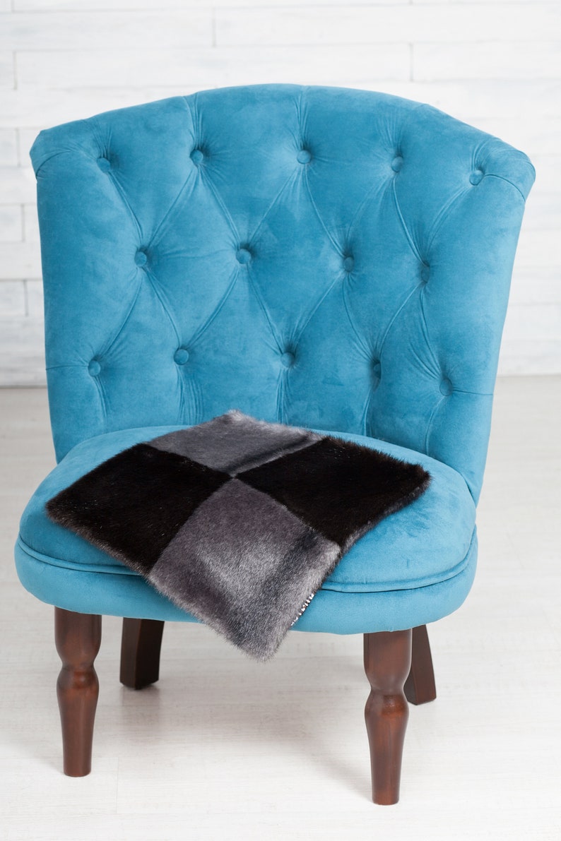 Faux Fur Chair Pad by ARTFUR. Mink Iris & Brown Etsy