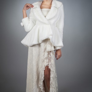 Wedding coat. Fur bridal coat. Gift for her. Fake fur wedding coat. Faux fur wedding coat by ARTFUR image 3