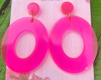 Neon Oval Earrings