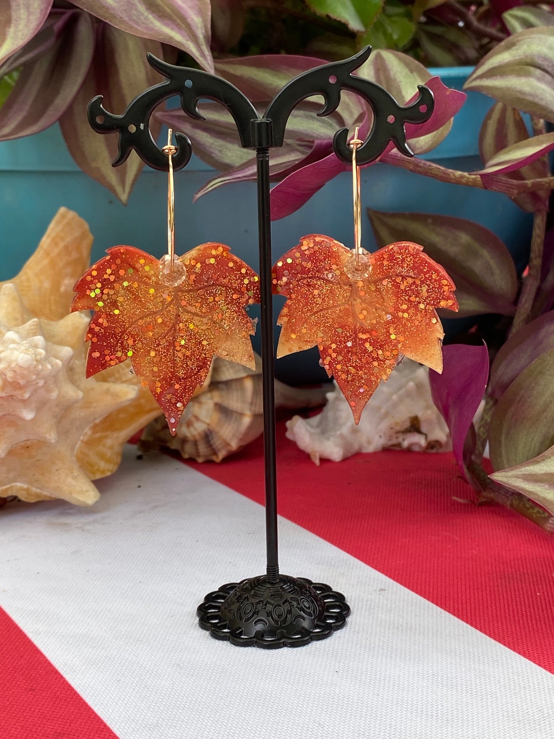 Autumn/fall Maple Leaf Earrings Etsy