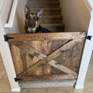 Farmhouse Baby Gate- Pet Gate- Fast and Free Shipping! Rustic Barn Door Entry Way Handmade Custom Hand Crafted Wooden Dog