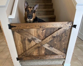 Farmhouse Baby Gate- Pet Gate- Fast and Free Shipping! Rustic Barn Door Entry Way Handmade Custom Hand Crafted Wooden Dog