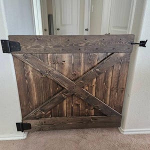 Farmhouse Baby Gate- Pet Gate- Fast and Free Shipping! Rustic Barn Door Entry Way Handmade Custom Hand Crafted Wooden Dog