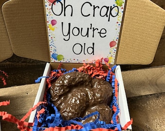 Solid milk chocolate birthday shit, crap gift!! Hilarious birthday gift!!