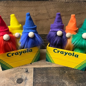 Handmade Crayon gnomes!! Perfect gift for your favorite teacher, or artist!!