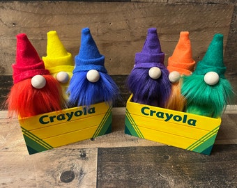 Handmade Crayon gnomes!! Perfect gift for your favorite teacher, or artist!!