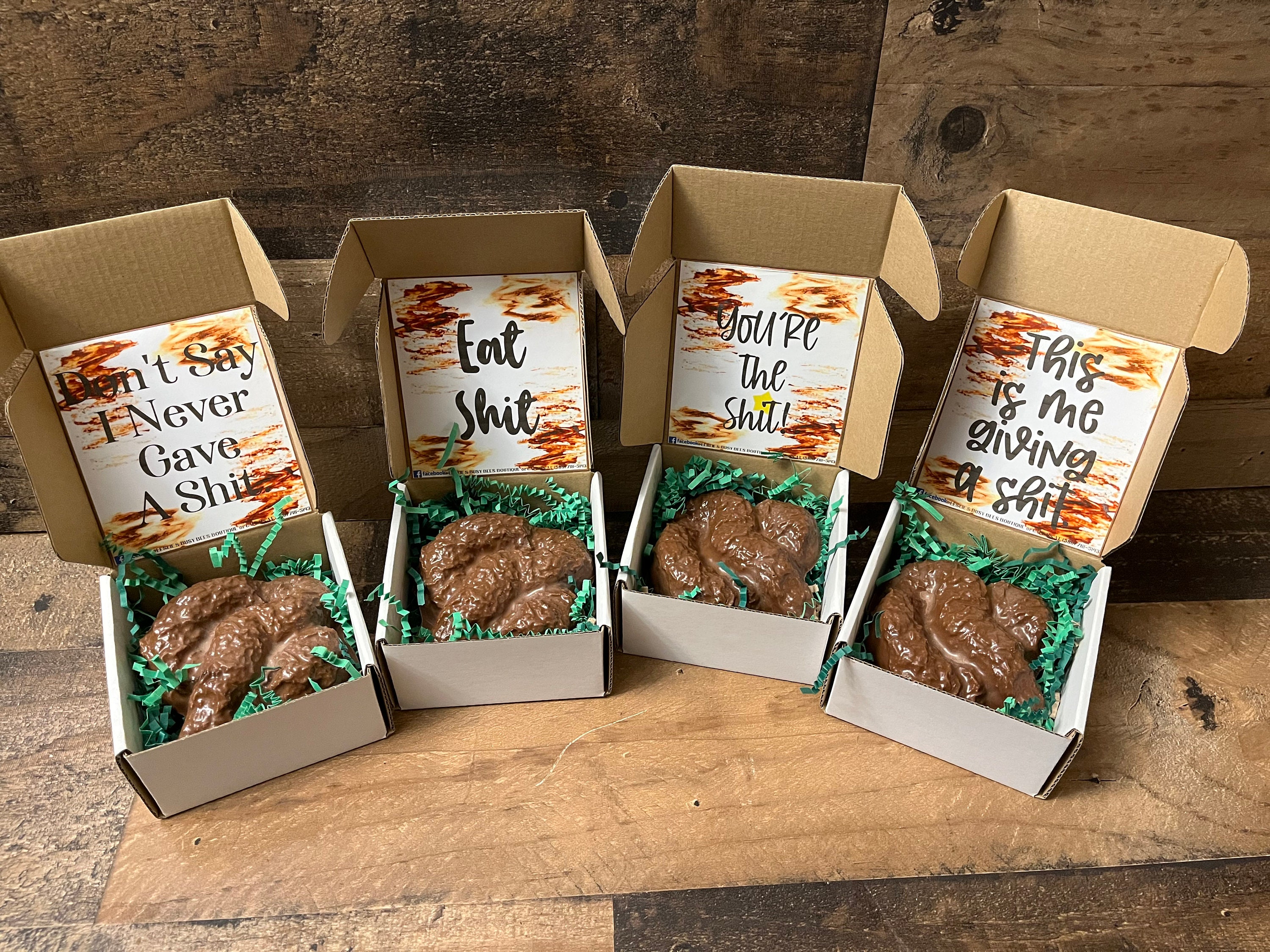 Chocolate poop! Can be sent anonymously! Hand made milk or dark chocolate! Great gag gift! Send to a friend or your worst enemy!!