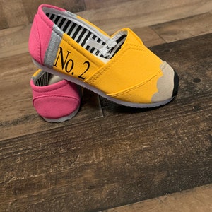 Hand painted pencil shoes!! Child and adult sizes available!!