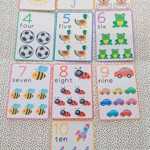 Number 1-10 Flashcards, Instant Download, Preschool, Homeschool, Numeracy, Number, Learning, Counting, Education, Toddler, Maths, birthday