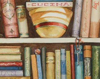 Kitchen Art Book Print on Canvas