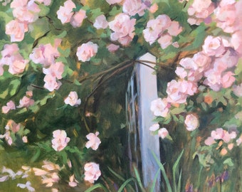 Rose Painting, Original Garden Oil