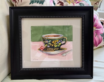 Tea Cup, Black Frame
