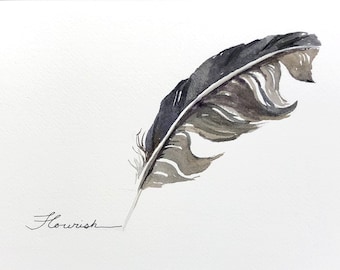Feather Watercolor Painting