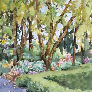 Garden Watercolor Original Painting