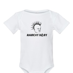 Anarchy Baby Punk Rock N Roll Hardcore Fun Baby Onesie & Infant White Bodysuit