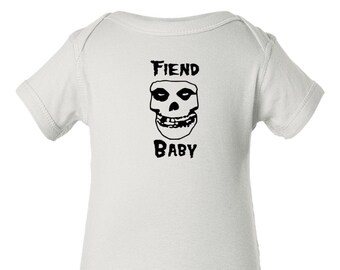 Misfits Pull ou Ash Colored T-Shirt Fiend Club Baby Punk Rock & Roll Pyjama Bodysuit PJ Danzig Years Skull Shirt