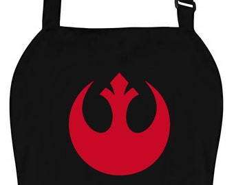 Star Force Rebel Alliance Emblem Heat Pressed Black Adjustable 2 Pocket Kitchen Apron & Pinny