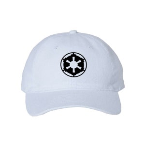 Star Force Imperial Cog Wars Emblem Heat Pressed Hat - Adult White Twill Adjustable Cap