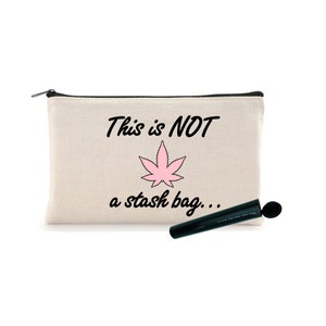 Pink Leaf Stash Bag Zippered Pouch & Pop Top Smell Proof Tube Protector