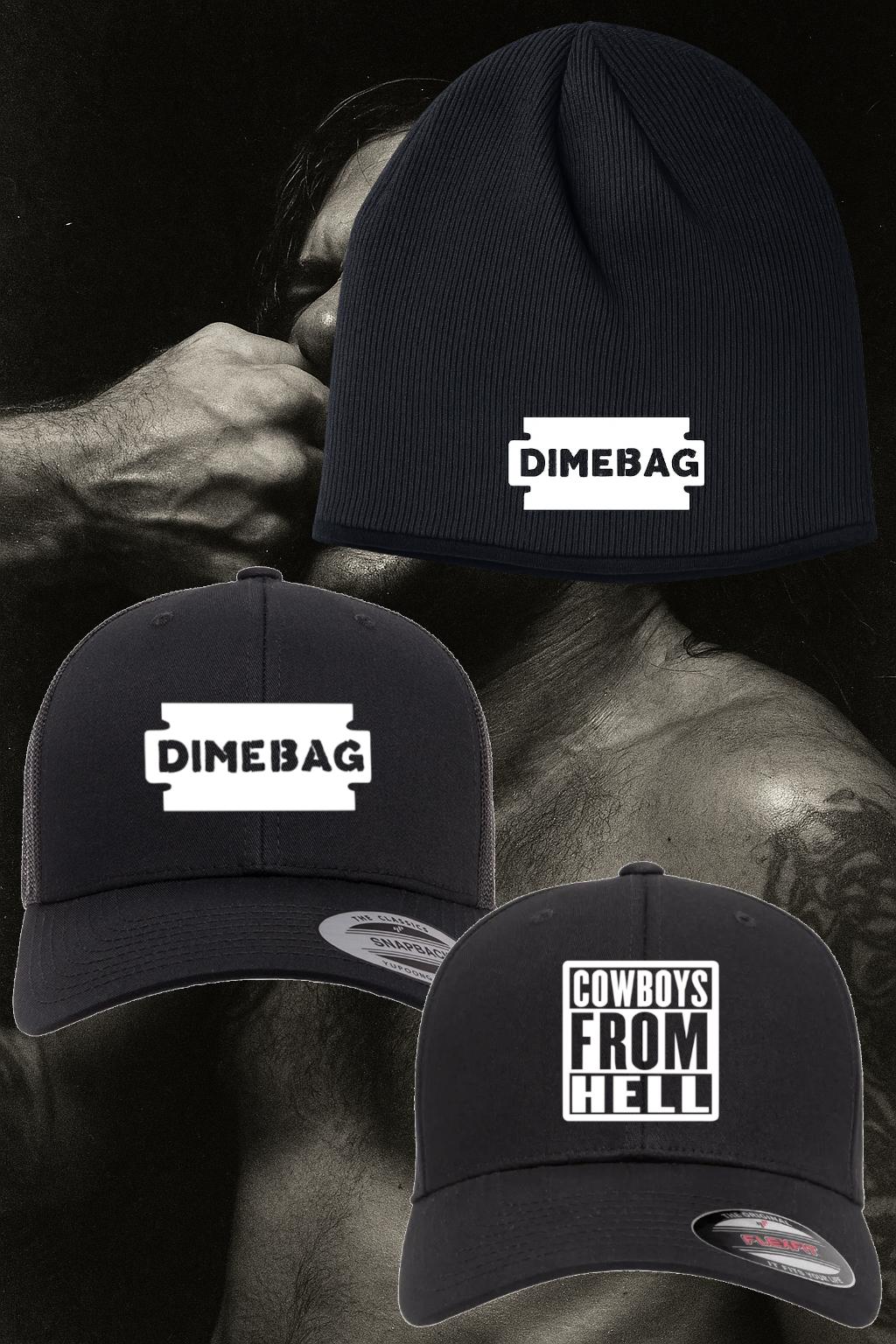 Dimebag Original Heat Pressed Razor Darrell Flat Bill Hat - Adult Black ...
