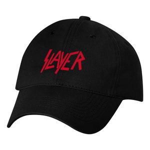 Slayer Thrash Metal Heat Pressed Hat - Adult Black Twill Adjustable Cap