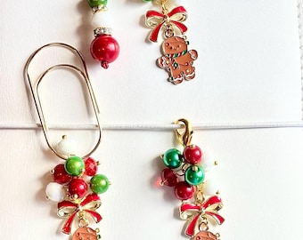 Christmas Lights Gingerbread planner charms, purse charm, key fob, bookmark