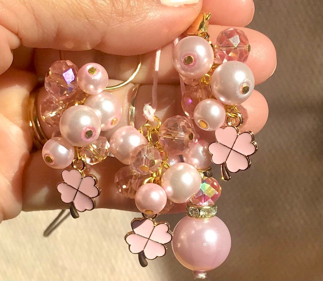 Lucky Girl Planner Charm Pink Clover Charms - Etsy
