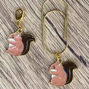 Autumn Squirrel planner charm, paperclip, bookmark, phone charm