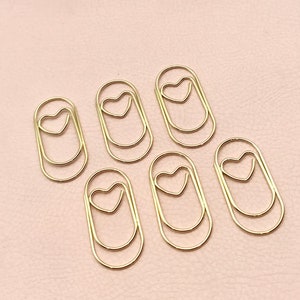 Large heart paperclips, bookmark