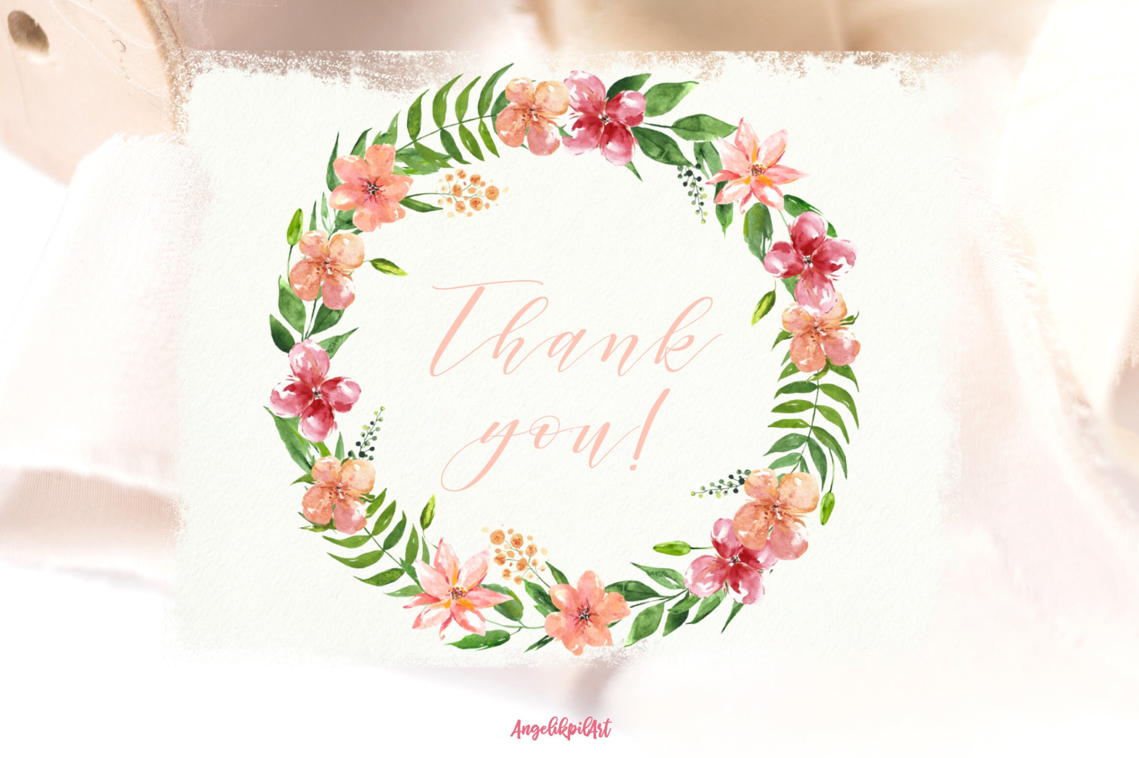 Watercolor Set Pink Flower Bouquets and Wreath. High Quality - Etsy