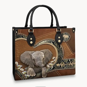 Jk Personalized Elephant Print Pattern Leather Bag – Jeremyarts