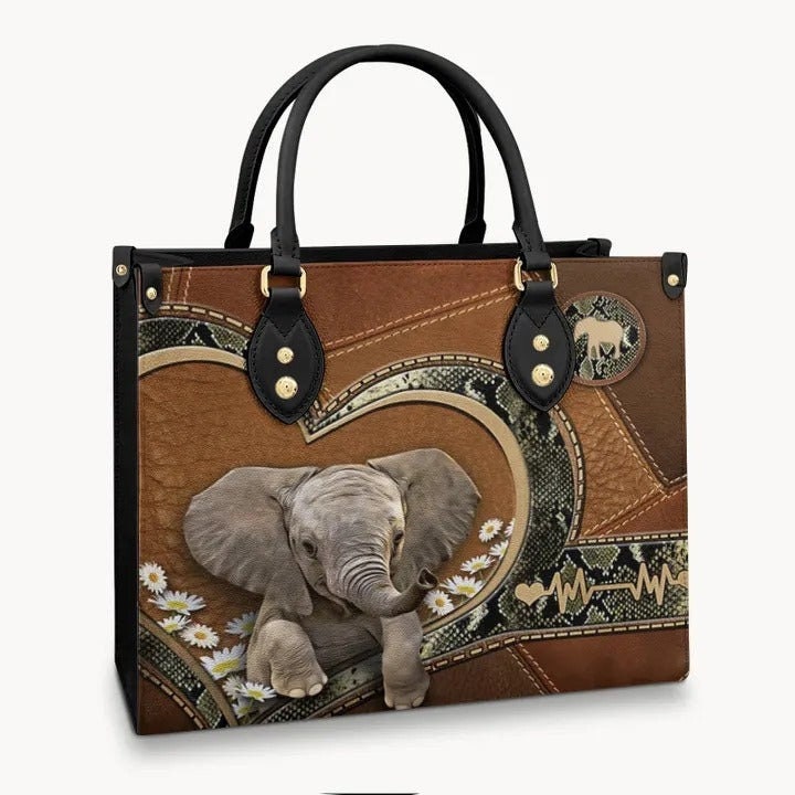 Women's Two Elephants Handmade Handbag