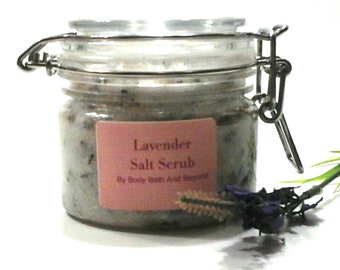 Natural Lavender Body Salt Scrub - Exfoliating Dead Sea Salt Scrub