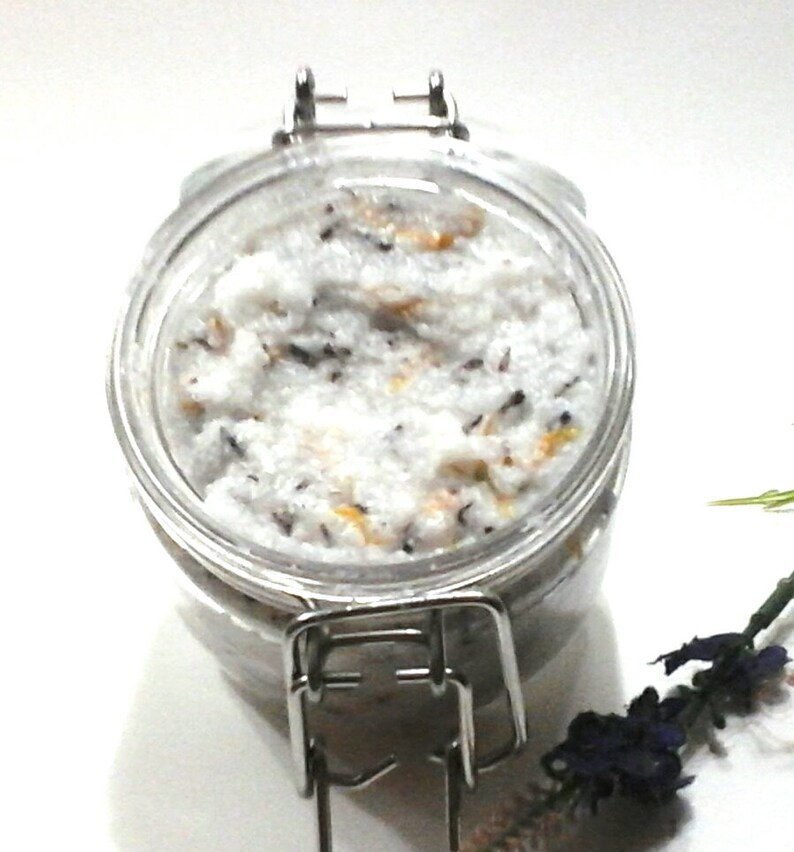 Natural Lavender Body Salt Scrub Exfoliating Dead Sea Salt Scrub image 3