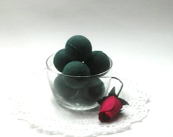 Black Bath Bombs - Set of 6 - Activated Charcoal - Mini Bath Bombs - Bath Fizzy - Gothic Bath Bomb - Handmade Bath Bomb - Bff Gift